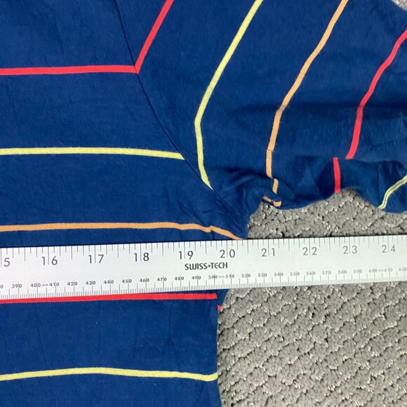 Criquet Polo Shirt Men's Medium Blue Stripe Organic Cotton Striped Preppy - Picture 8 of 10